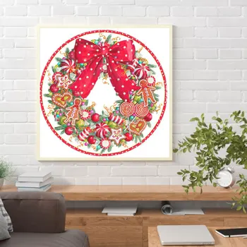 Рождественская гирлянда 5D Наборы для алмазной живописи своими руками Полная круглая дрель Декор стен Искусство