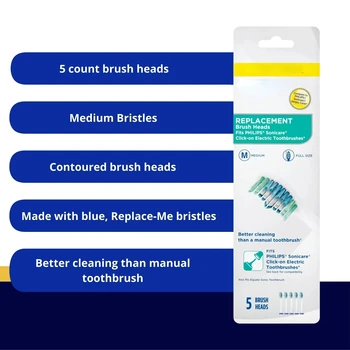 Сменные головки для зубных щеток Pro Essential Clean, белые, 5 штук