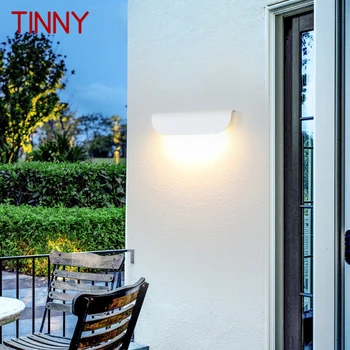Современные настенные светильники TINNY в простом белом стиле с IP65 водонепроницаемым боковым освещением Для наружных и внутренних балконных лестниц