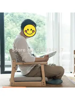 Спинка сиденья татами, табурет в японском стиле из массива дерева, кресло-кровать без ножек, низкий эркер, маленький стул