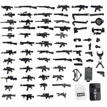 Строительный блок для оружия 130шт, военная серия WW2, кирпичное оружие, пистолеты, запчасти, солдаты, Городской спецназ, аксессуары, игрушки DIY