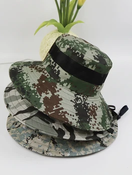 Тактические камуфляжные шляпы-ведра, мужские, женские Летние солнцезащитные дышащие кепки для кемпинга, рыбалки, пеших прогулок, военных упражнений