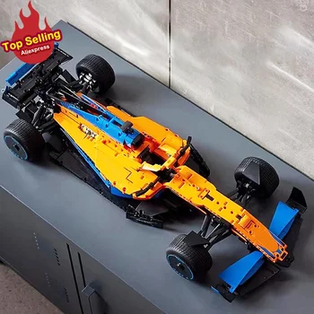 Техническая модель крутого гоночного автомобиля Формулы 1, совместимая с 42141 MOC, Высокотехнологичные строительные блоки, кирпичи, обучающая игрушка для мальчиков, 1432 шт.