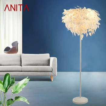 Торшер ANITA Nordic Leaf, современное искусство, семейная гостиная, Креативный светодиодный декоративный светильник для спальни