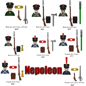 Фигурки британских солдат времен Наполеоновской войны, строительные блоки, армейский средневековый меч, пистолет, аксессуары для военного оружия, Кирпичи, игрушки