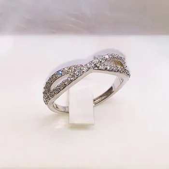 Японская и корейская версия простого кольца с переплетением кристаллов, индивидуальные женские обручальные кольца